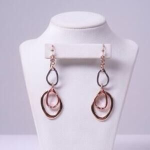 Ann Taylor LOFT Women's Tri Color Crystal pave Triple Hoop Earrings NWT 29